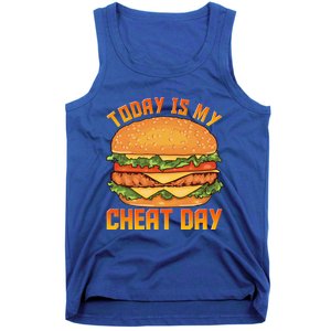 Funny Today Is My Cheat Day Burger Cheeseburger Hamburger Gift Tank Top