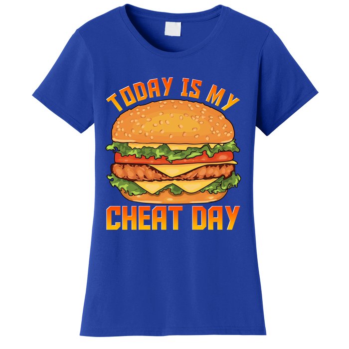 Funny Today Is My Cheat Day Burger Cheeseburger Hamburger Gift Women's T-Shirt