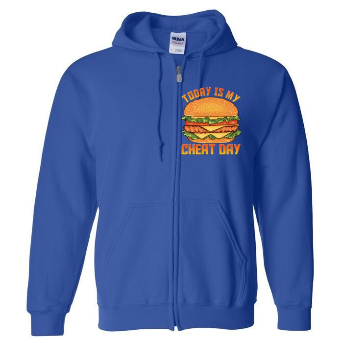 Funny Today Is My Cheat Day Burger Cheeseburger Hamburger Gift Full Zip Hoodie