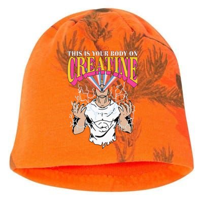 Funny This Is Your Body On Creatine Kati - Camo Knit Beanie