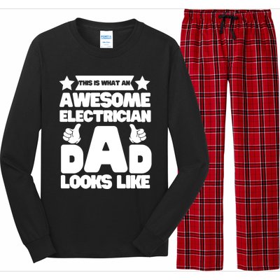 Funny This Is What An Awesome Electrician Dad Looks Like Long Sleeve Pajama Set