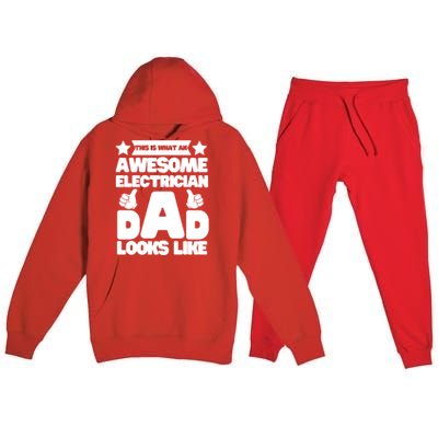 Funny This Is What An Awesome Electrician Dad Looks Like Premium Hooded Sweatsuit Set