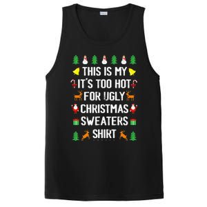 Funny This Is My Its Too Hot For Ugly Christmas Cute PosiCharge Competitor Tank