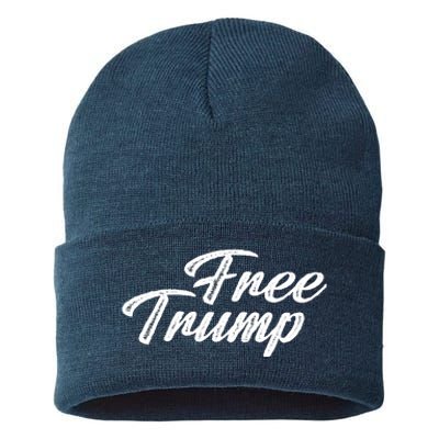 Free Trump Indictment Support Donald Trump Sustainable Knit Beanie