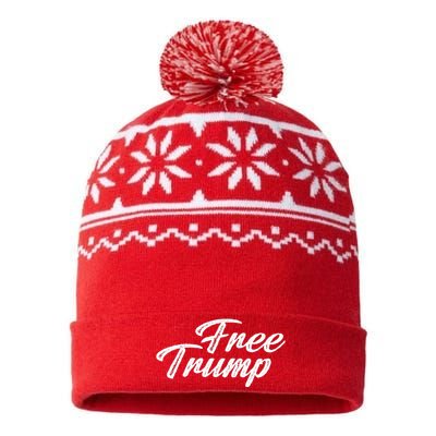 Free Trump Indictment Support Donald Trump USA-Made Snowflake Beanie