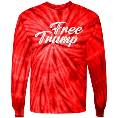 Free Trump Indictment Support Donald Trump Tie-Dye Long Sleeve Shirt