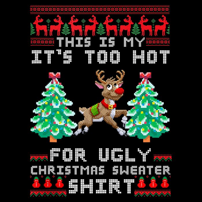Fun This Is My Its Too Hot For Ugly Christmas Sweater Shirt Short Acrylic Beanie