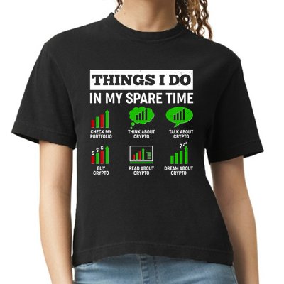 Funny Things I Do In My Spare Time Crypto Currency Comfort Colors Boxy T-Shirt
