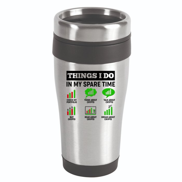 Funny Things I Do In My Spare Time Crypto Currency 16oz Travel Tumbler