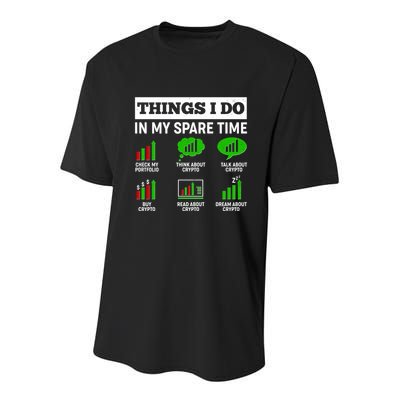 Funny Things I Do In My Spare Time Crypto Currency Youth Performance Sprint T-Shirt