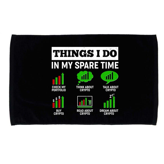Funny Things I Do In My Spare Time Crypto Currency Microfiber Hand Towel