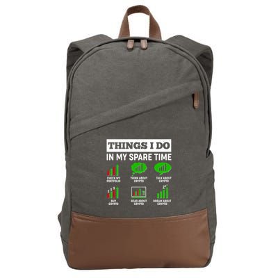 Funny Things I Do In My Spare Time Crypto Currency Cotton Canvas Backpack