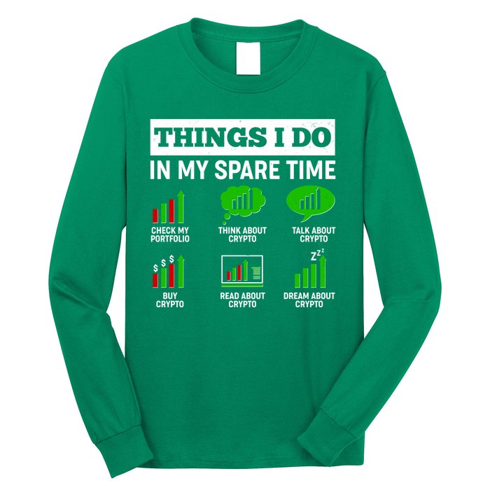 Funny Things I Do In My Spare Time Crypto Currency Long Sleeve Shirt