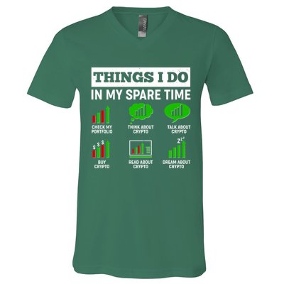 Funny Things I Do In My Spare Time Crypto Currency V-Neck T-Shirt