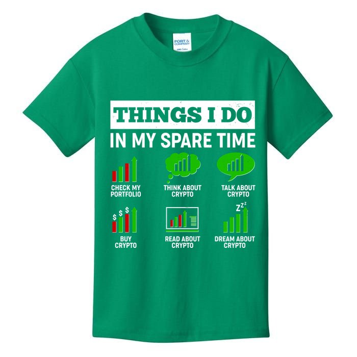 Funny Things I Do In My Spare Time Crypto Currency Kids T-Shirt