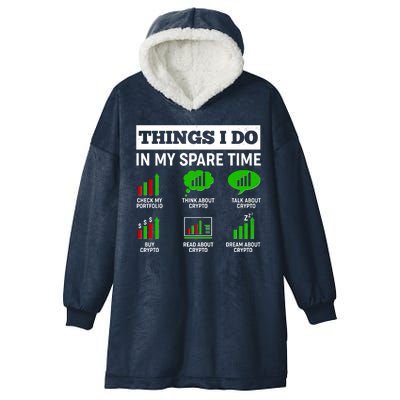 Funny Things I Do In My Spare Time Crypto Currency Hooded Wearable Blanket