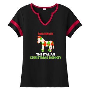 Funny The Italian Christmas Donkey Dominick The Donkey Gift Ladies Halftime Notch Neck Tee