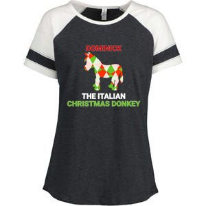 Funny The Italian Christmas Donkey Dominick The Donkey Gift Enza Ladies Jersey Colorblock Tee