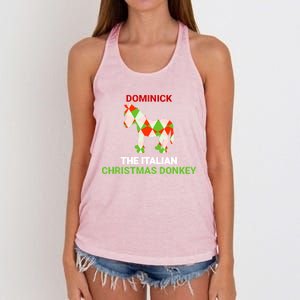 Funny The Italian Christmas Donkey Dominick The Donkey Gift Women's Knotted Racerback Tank