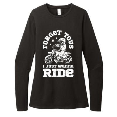 Forget Toys I Just Wanna Ride Dirt Bike Rider Boys Motocross Womens CVC Long Sleeve Shirt