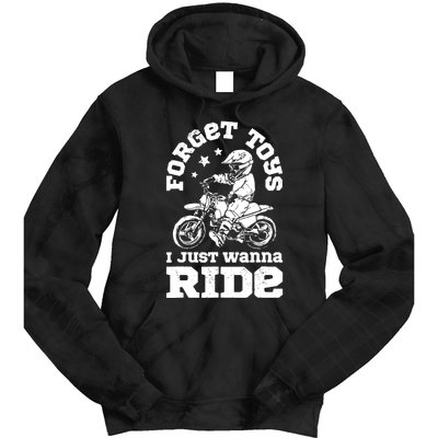 Forget Toys I Just Wanna Ride Dirt Bike Rider Boys Motocross Tie Dye Hoodie