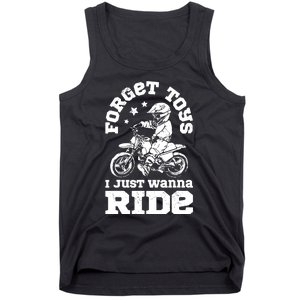 Forget Toys I Just Wanna Ride Dirt Bike Rider Boys Motocross Tank Top