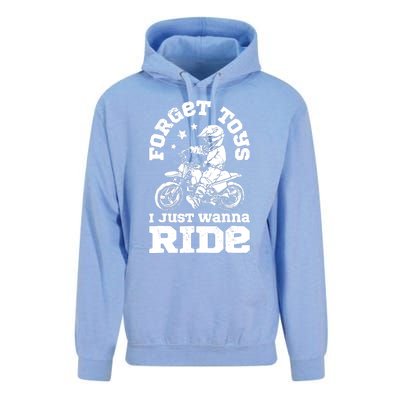 Forget Toys I Just Wanna Ride Dirt Bike Rider Boys Motocross Unisex Surf Hoodie