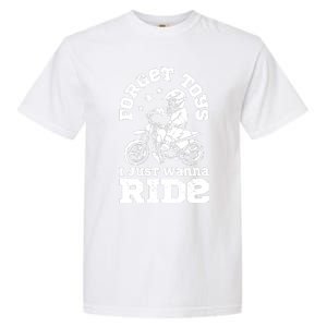 Forget Toys I Just Wanna Ride Dirt Bike Rider Boys Motocross Garment-Dyed Heavyweight T-Shirt