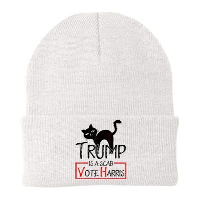 Funny Trump Is A Scab Vote Harris Walz Knit Cap Winter Beanie