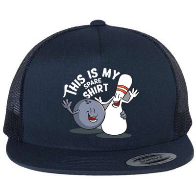 Funny This Is My Spare Bowling Game Gift For Men Women Flat Bill Trucker Hat