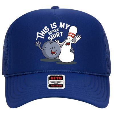 Funny This Is My Spare Bowling Game Gift For Men Women High Crown Mesh Back Trucker Hat