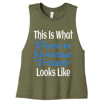 Funny This Is What Psych Nurse Tired Looks Like Nursing Gift Women's Racerback Cropped Tank