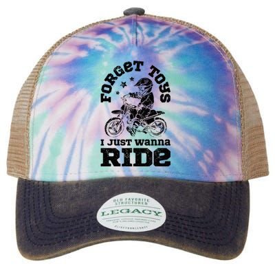 Forget Toys I Just Wanna Ride Dirt Bike Rider Motocross Legacy Tie Dye Trucker Hat