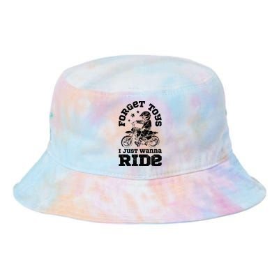 Forget Toys I Just Wanna Ride Dirt Bike Rider Motocross Tie Dye Newport Bucket Hat