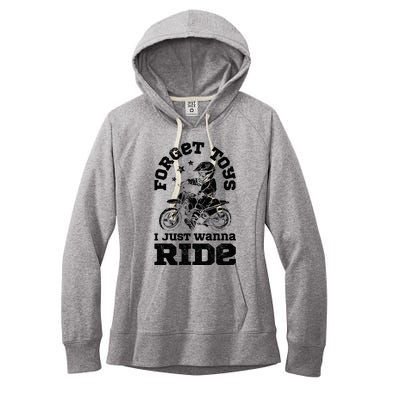 Forget Toys I Just Wanna Ride Dirt Bike Rider Motocross Women's Fleece Hoodie