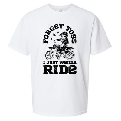 Forget Toys I Just Wanna Ride Dirt Bike Rider Motocross Sueded Cloud Jersey T-Shirt