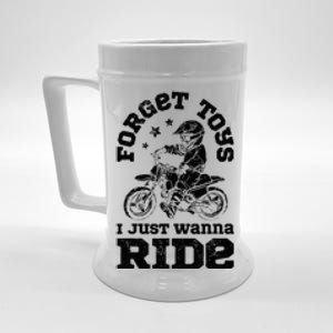 Forget Toys I Just Wanna Ride Dirt Bike Rider Motocross Beer Stein