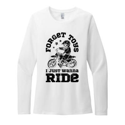 Forget Toys I Just Wanna Ride Dirt Bike Rider Motocross Womens CVC Long Sleeve Shirt