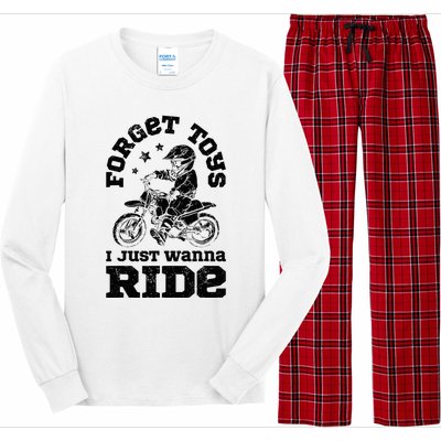 Forget Toys I Just Wanna Ride Dirt Bike Rider Motocross Long Sleeve Pajama Set