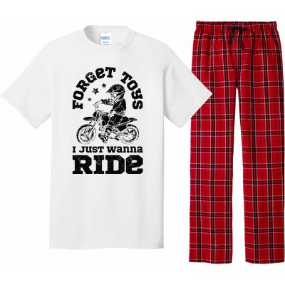 Forget Toys I Just Wanna Ride Dirt Bike Rider Motocross Pajama Set