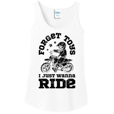 Forget Toys I Just Wanna Ride Dirt Bike Rider Motocross Ladies Essential Tank