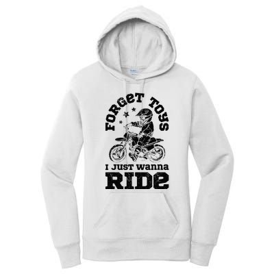 Forget Toys I Just Wanna Ride Dirt Bike Rider Motocross Women's Pullover Hoodie