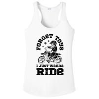 Forget Toys I Just Wanna Ride Dirt Bike Rider Motocross Ladies PosiCharge Competitor Racerback Tank