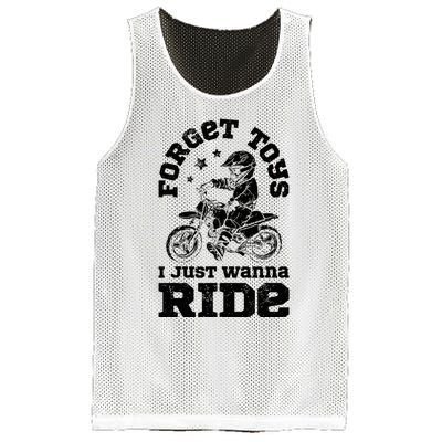 Forget Toys I Just Wanna Ride Dirt Bike Rider Motocross Mesh Reversible Basketball Jersey Tank