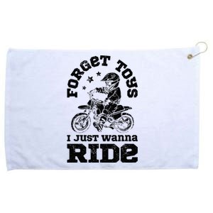 Forget Toys I Just Wanna Ride Dirt Bike Rider Motocross Grommeted Golf Towel