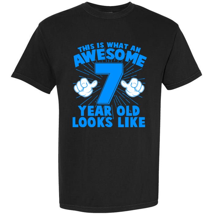 Funny This Is What An Awesome 7 Year Old Looks Like Birthday Garment-Dyed Heavyweight T-Shirt