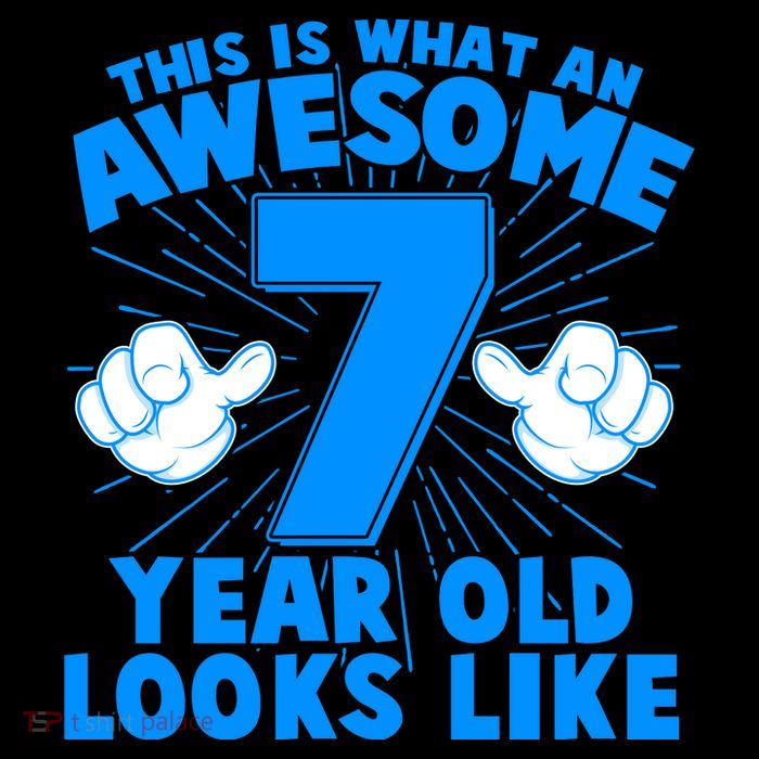Funny This Is What An Awesome 7 Year Old Looks Like Birthday Performance Shirt
