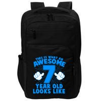 Funny This Is What An Awesome 7 Year Old Looks Like Birthday Impact Tech Backpack