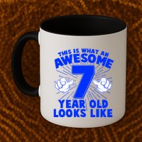 Funny This Is What An Awesome 7 Year Old Looks Like Birthday Mug