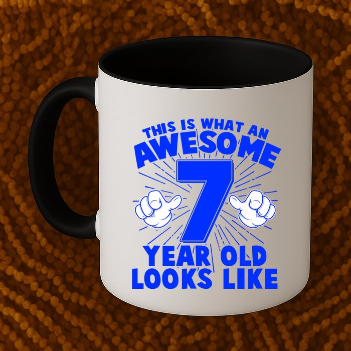 Funny This Is What An Awesome 7 Year Old Looks Like Birthday Mug
